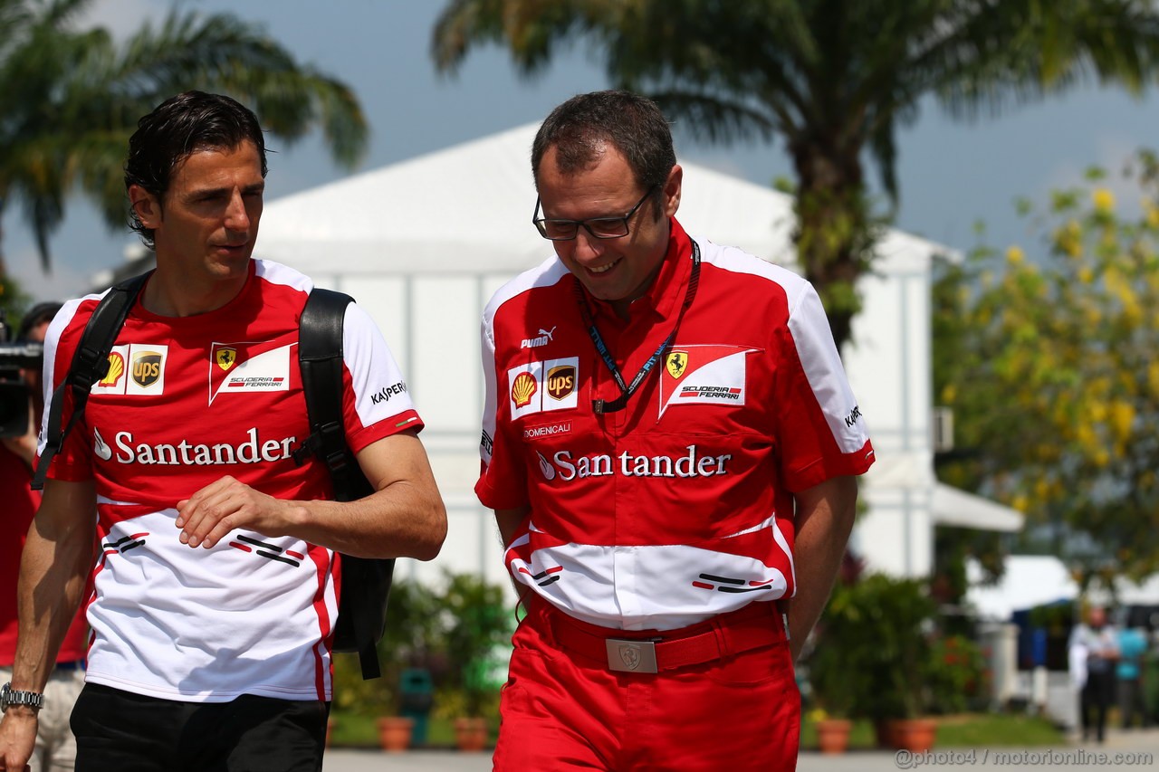 GP MALESIA, 23.03.2013 - Stefano Domenicali (ITA) Team Principal, Ferrari with Pedro de la Rosa (ESP) Ferrari 3rd driver