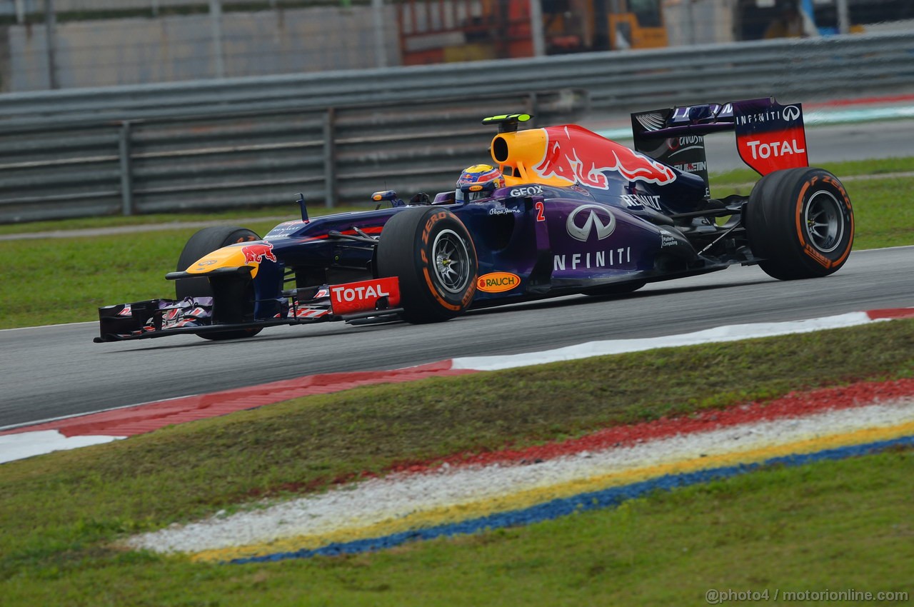 GP MALESIA, 23.03.2013, Free practice 3, Mark Webber (AUS) Red Bull Racing RB9 