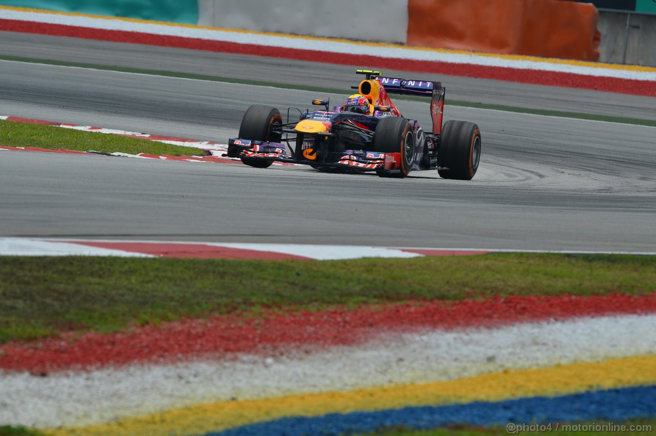 GP MALESIA, 23.03.2013, Free practice 3,  Mark Webber (AUS) Red Bull Racing RB9 