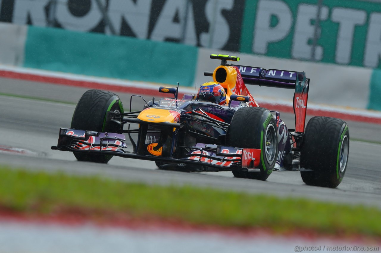 GP MALESIA, 23.03.2013- Qualifiche, Mark Webber (AUS) Red Bull Racing RB9 