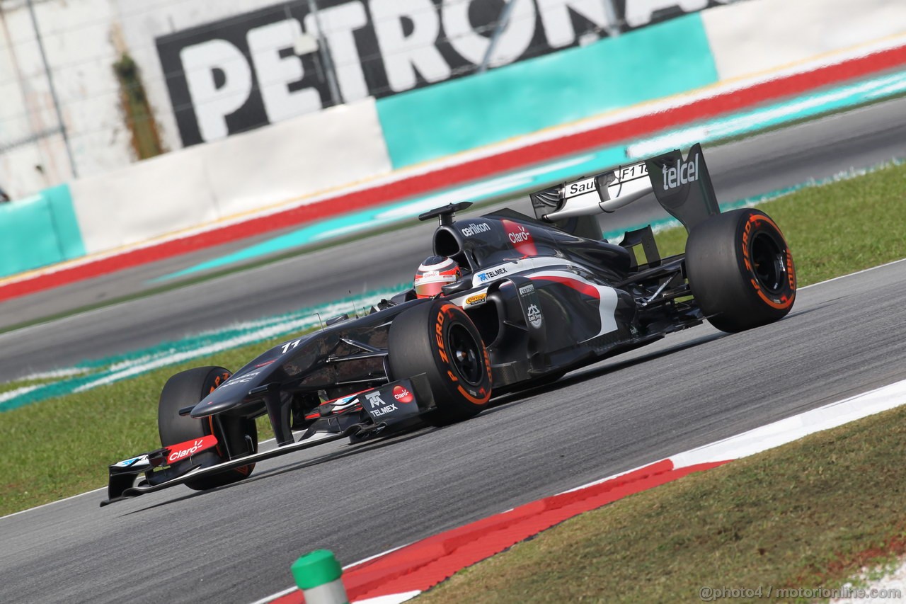 GP MALESIA, 22.03.2013- Prove Libere 1, Nico Hulkenberg (GER) Sauber F1 Team C32