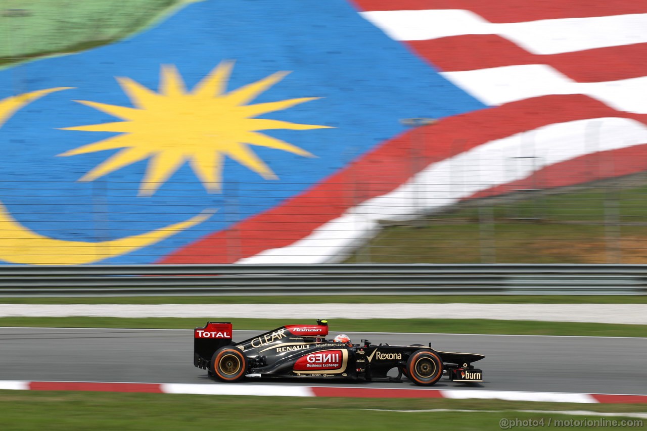 GP MALESIA, 22.03.2013- Prove Libere 1, Romain Grosjean (FRA) Lotus F1 Team E213