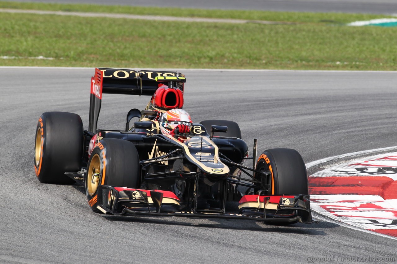 GP MALESIA, 22.03.2013- Prove Libere 1, Romain Grosjean (FRA) Lotus F1 Team E213