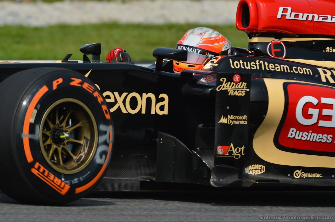 GP MALESIA, 22.03.2013- Prove Libere 1, Romain Grosjean (FRA) Lotus F1 Team E213