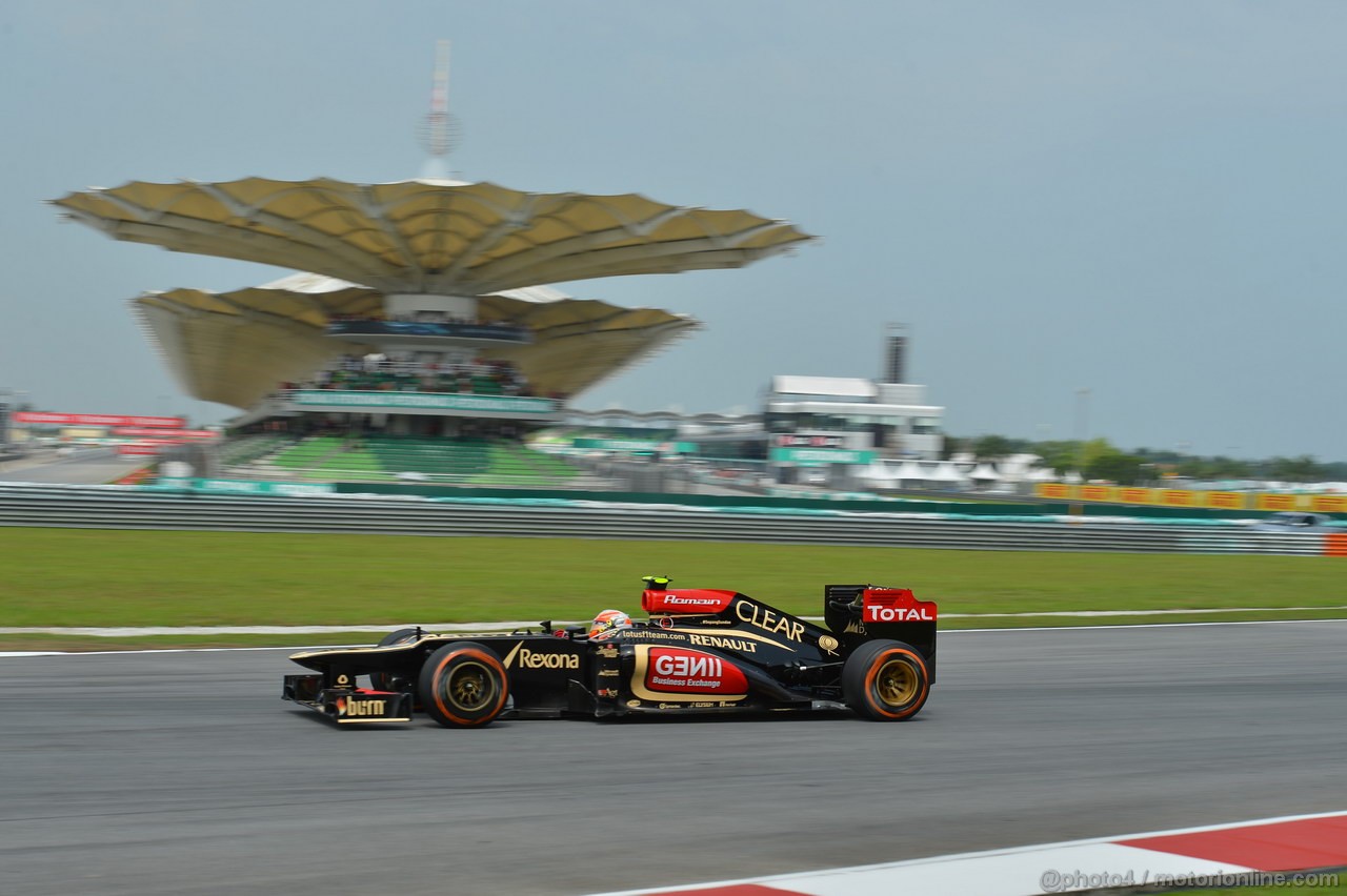 GP MALESIA, 22.03.2013- Prove Libere 1, Romain Grosjean (FRA) Lotus F1 Team E213