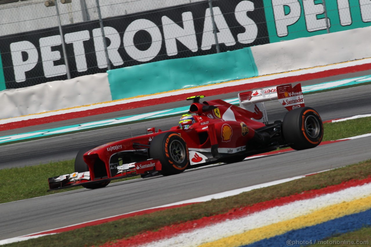 GP MALESIA, 22.03.2013- Prove Libere 1, Felipe Massa (BRA) Ferrari F138