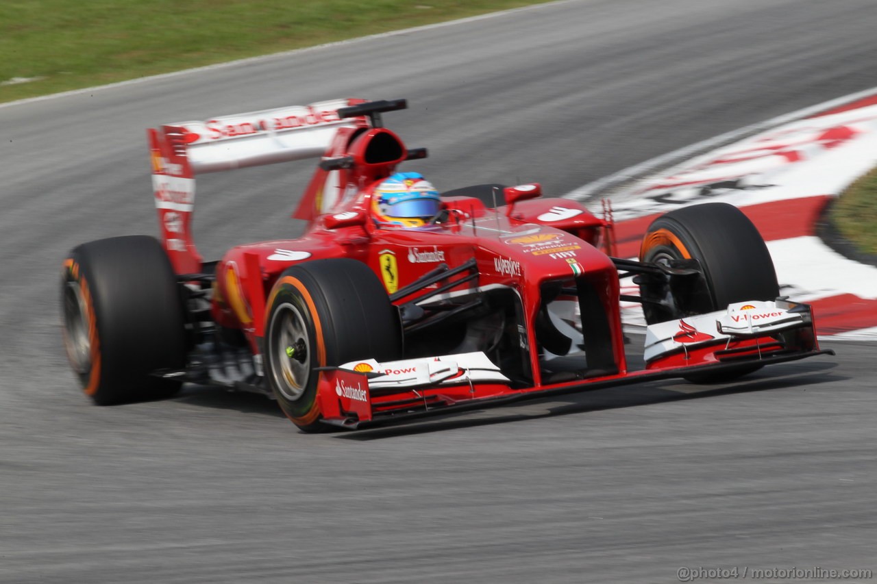 GP MALESIA, 22.03.2013- Prove Libere 1, Fernando Alonso (ESP) Ferrari F138