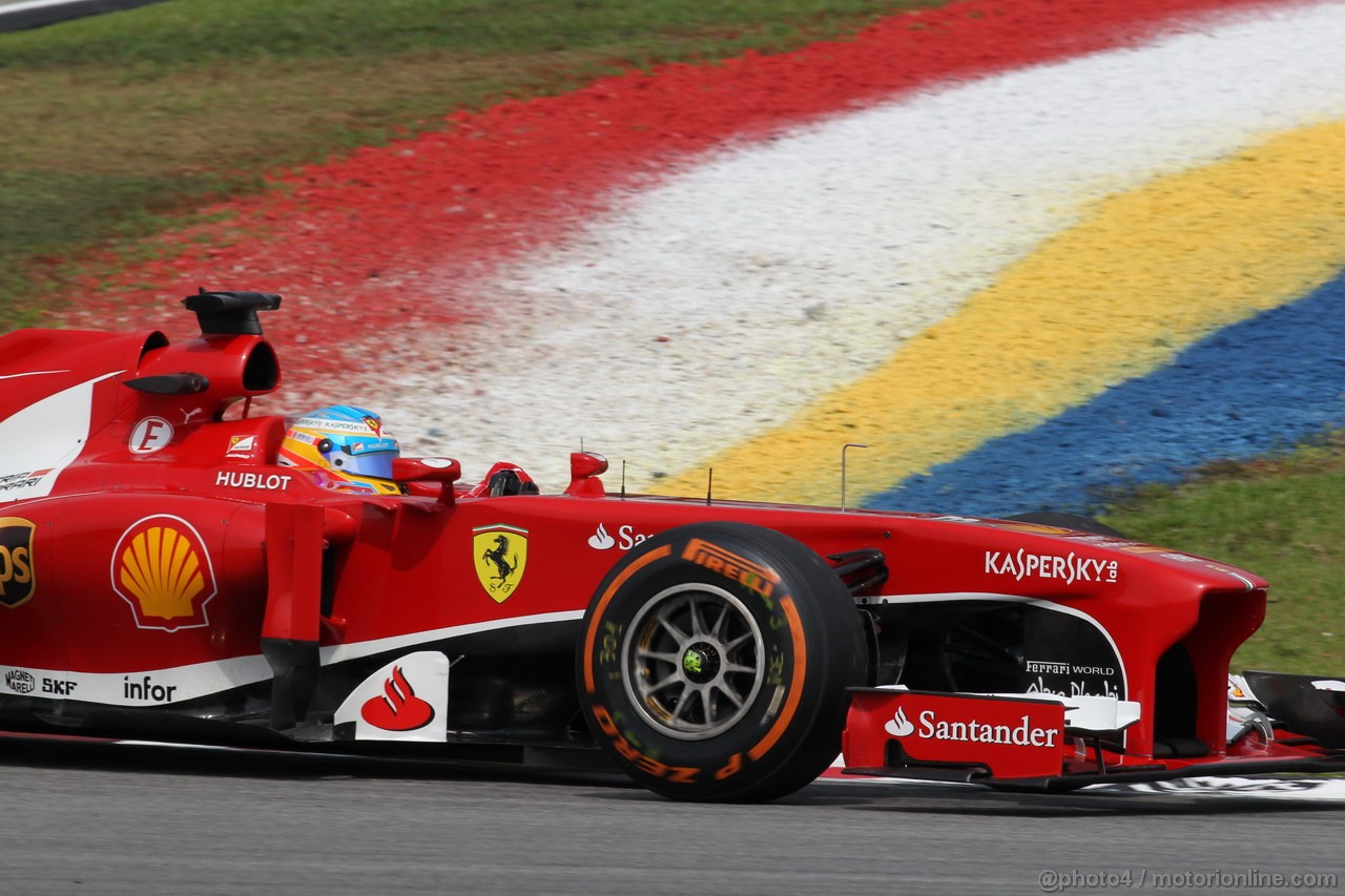 GP MALESIA, 22.03.2013- Prove Libere 1, Fernando Alonso (ESP) Ferrari F138