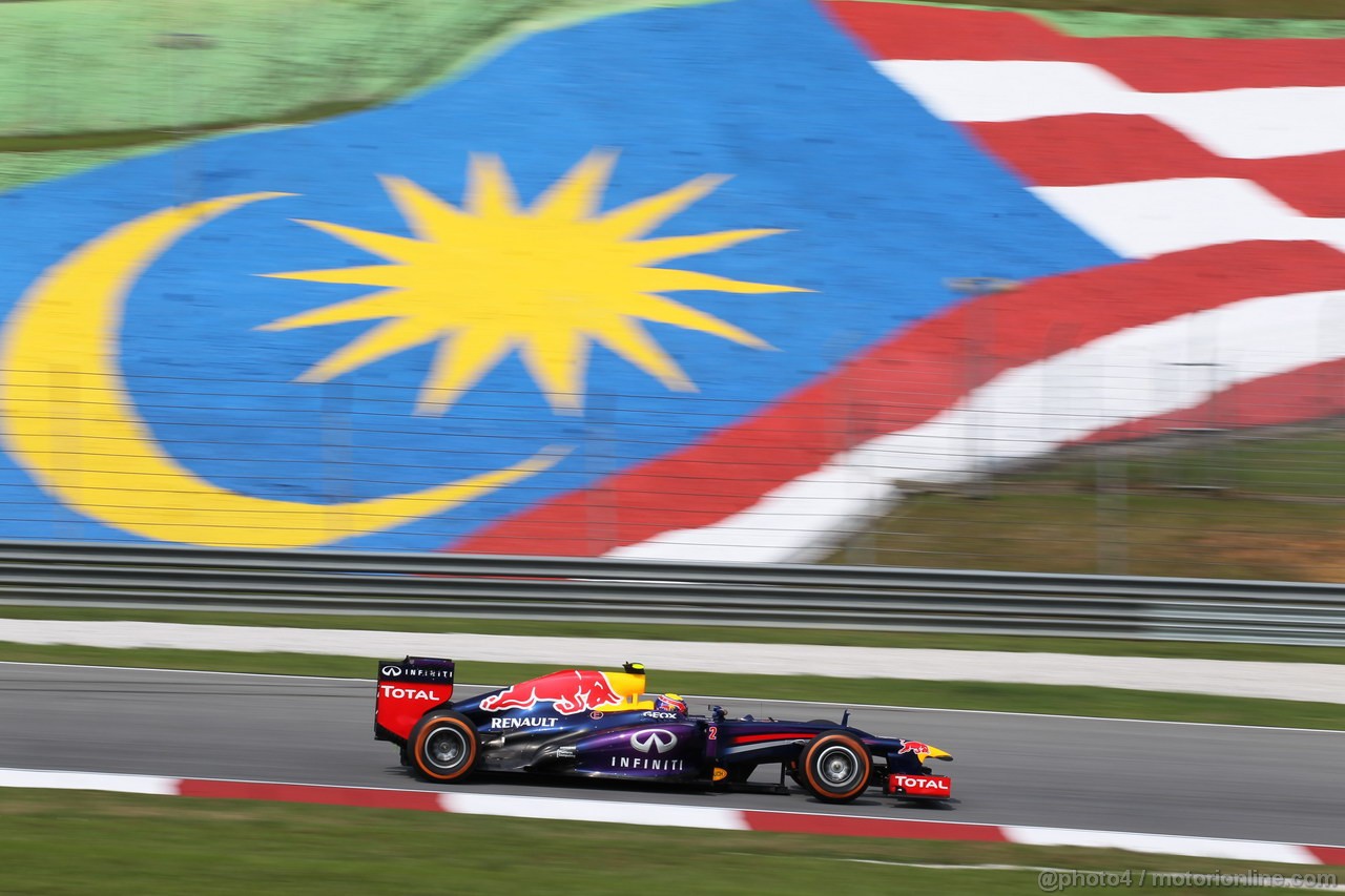 GP MALESIA, 22.03.2013- Prove Libere 1, Mark Webber (AUS) Red Bull Racing RB9