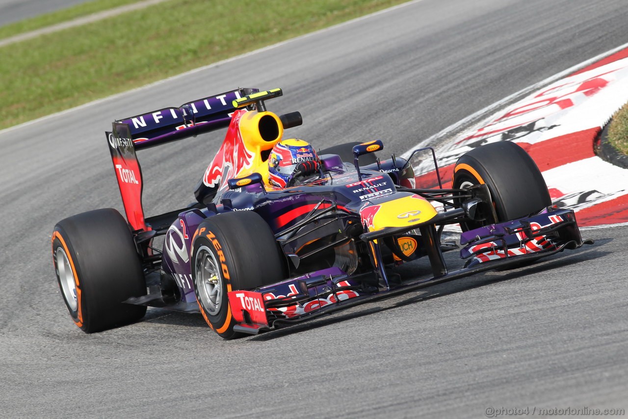 GP MALESIA, 22.03.2013- Prove Libere 1, Mark Webber (AUS) Red Bull Racing RB9