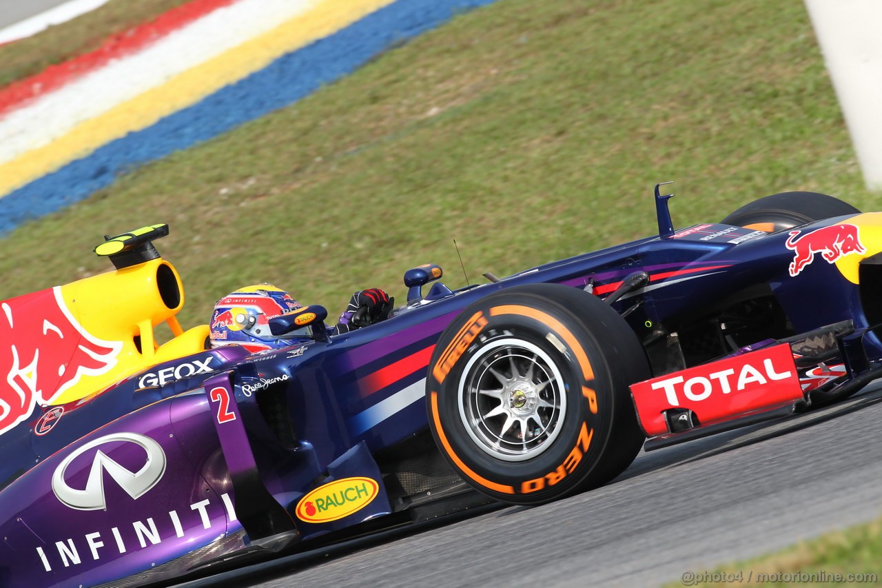 GP MALESIA, 22.03.2013- Prove Libere 1, Mark Webber (AUS) Red Bull Racing RB9