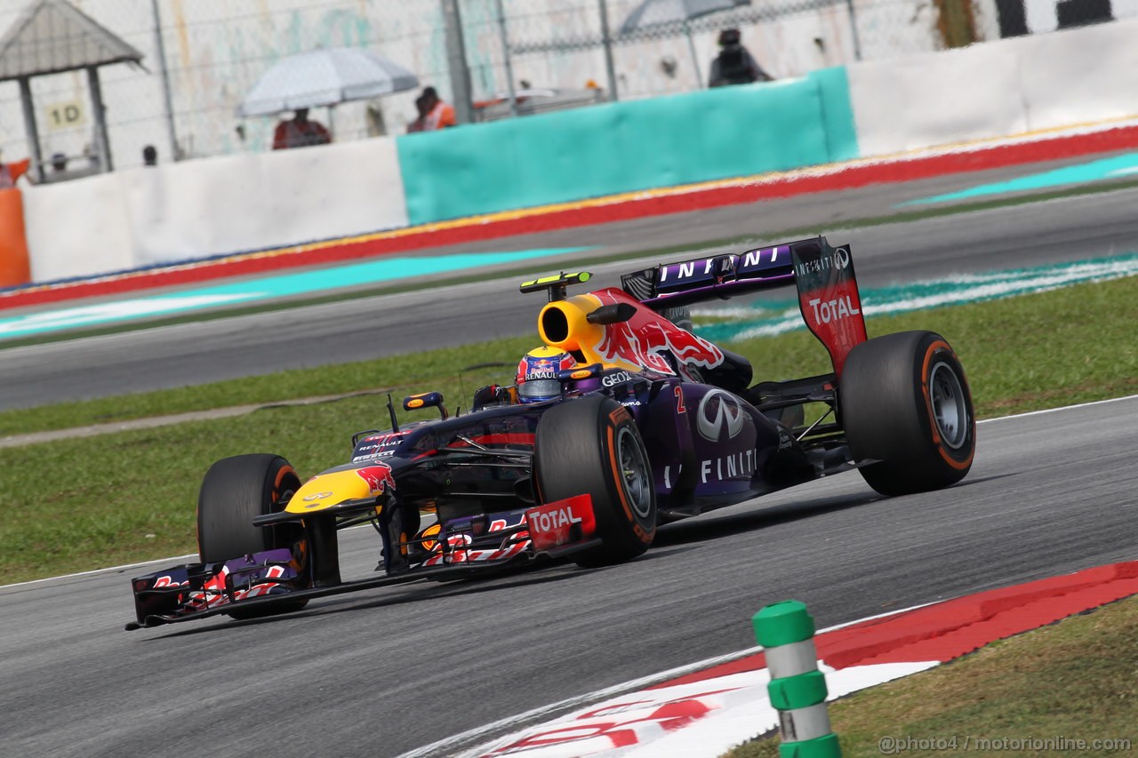 GP MALESIA, 22.03.2013- Prove Libere 1, Mark Webber (AUS) Red Bull Racing RB9