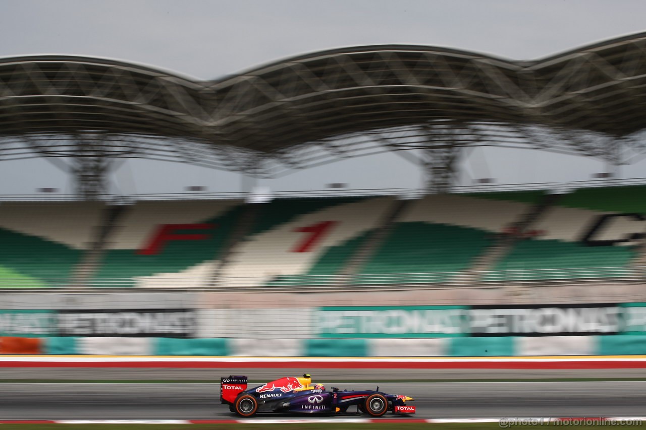 GP MALESIA, 22.03.2013- Prove Libere 1, Mark Webber (AUS) Red Bull Racing RB9