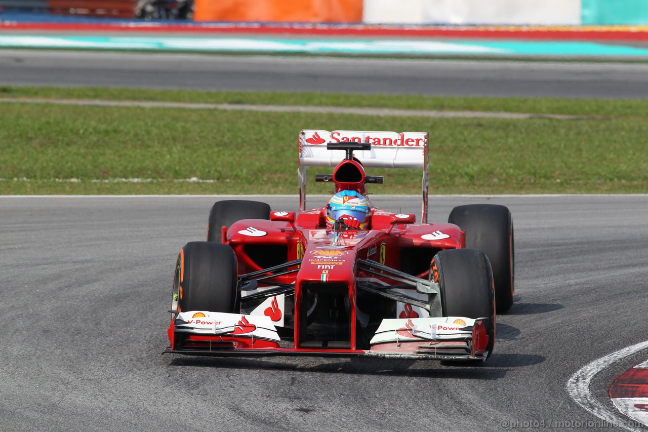 GP MALESIA, 22.03.2013- Prove Libere 1, Fernando Alonso (ESP) Ferrari F138