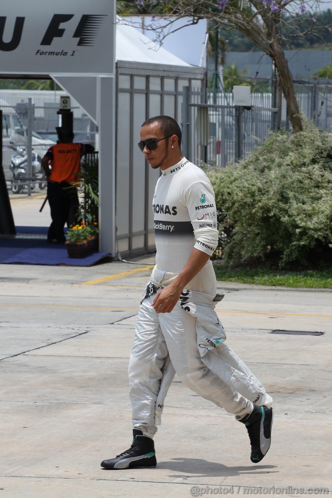 GP MALESIA, 22.03.2013 - Prove Libere 2, Lewis Hamilton (GBR) Mercedes AMG F1 W04