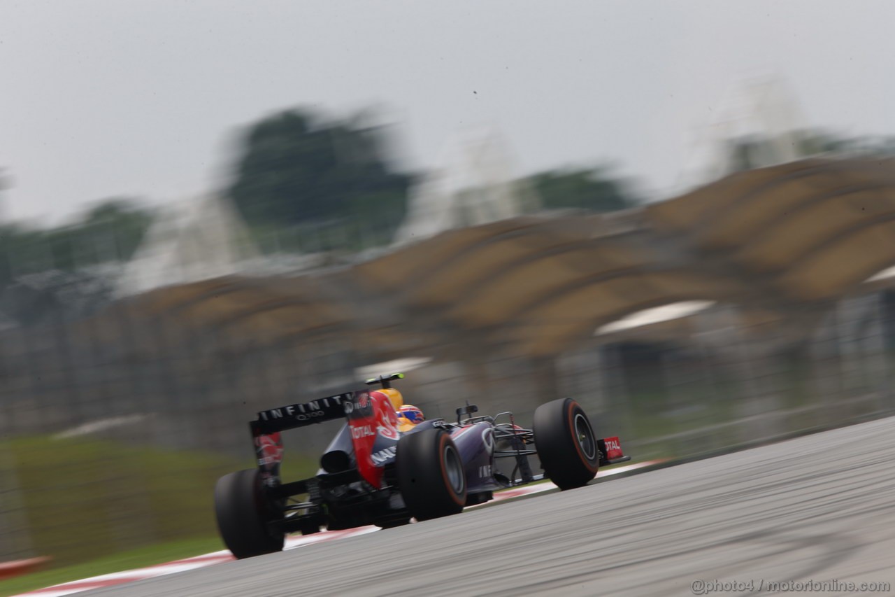 GP MALESIA, 22.03.2013 - Prove Libere 2, Mark Webber (AUS) Red Bull Racing RB9