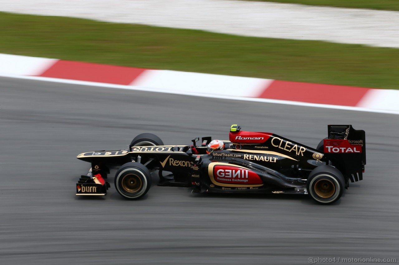 GP MALESIA, 22.03.2013 - Prove Libere 2, Romain Grosjean (FRA) Lotus F1 Team E213