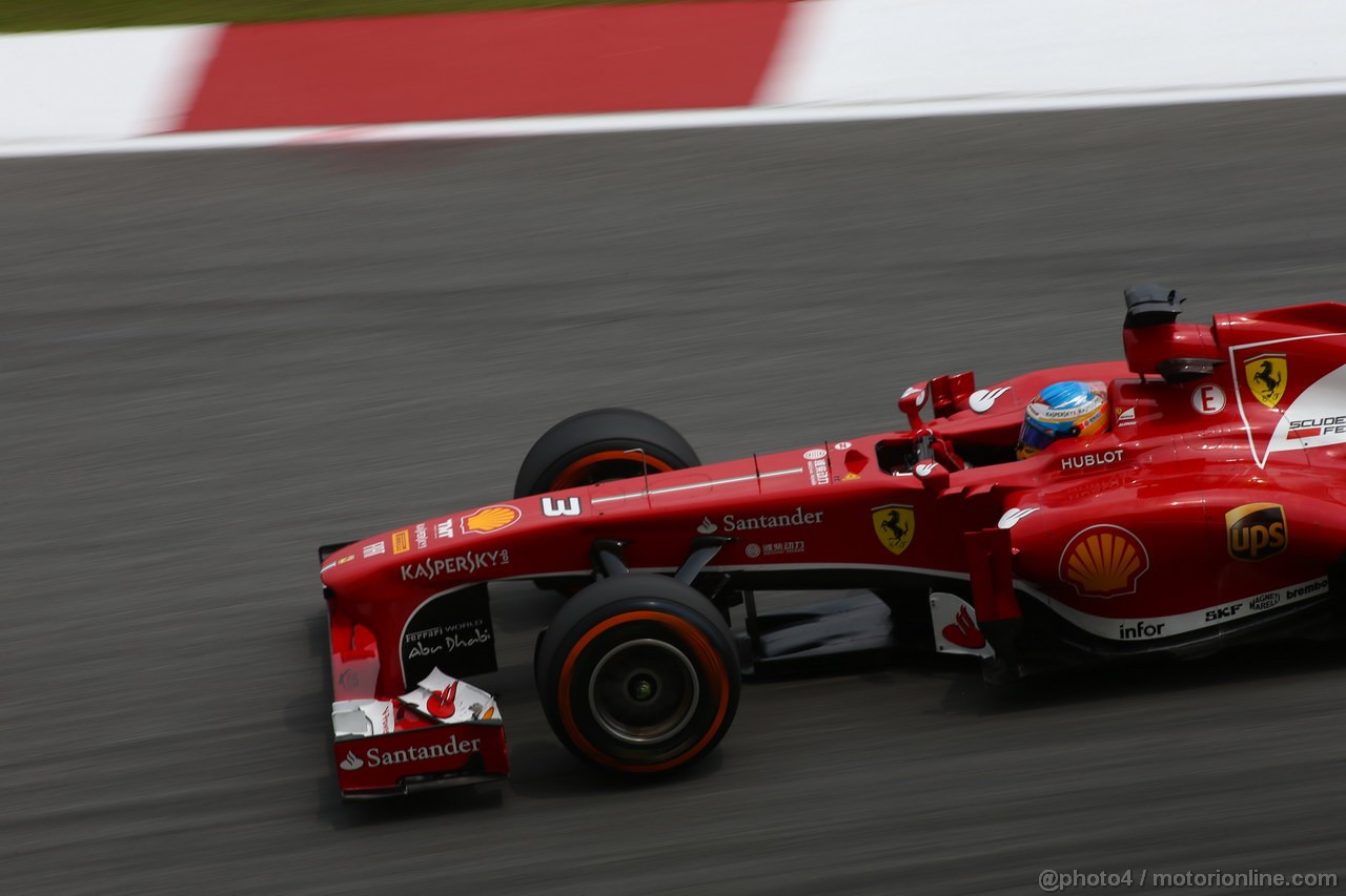 GP MALESIA, 22.03.2013 - Prove Libere 2, Fernando Alonso (ESP) Ferrari F138