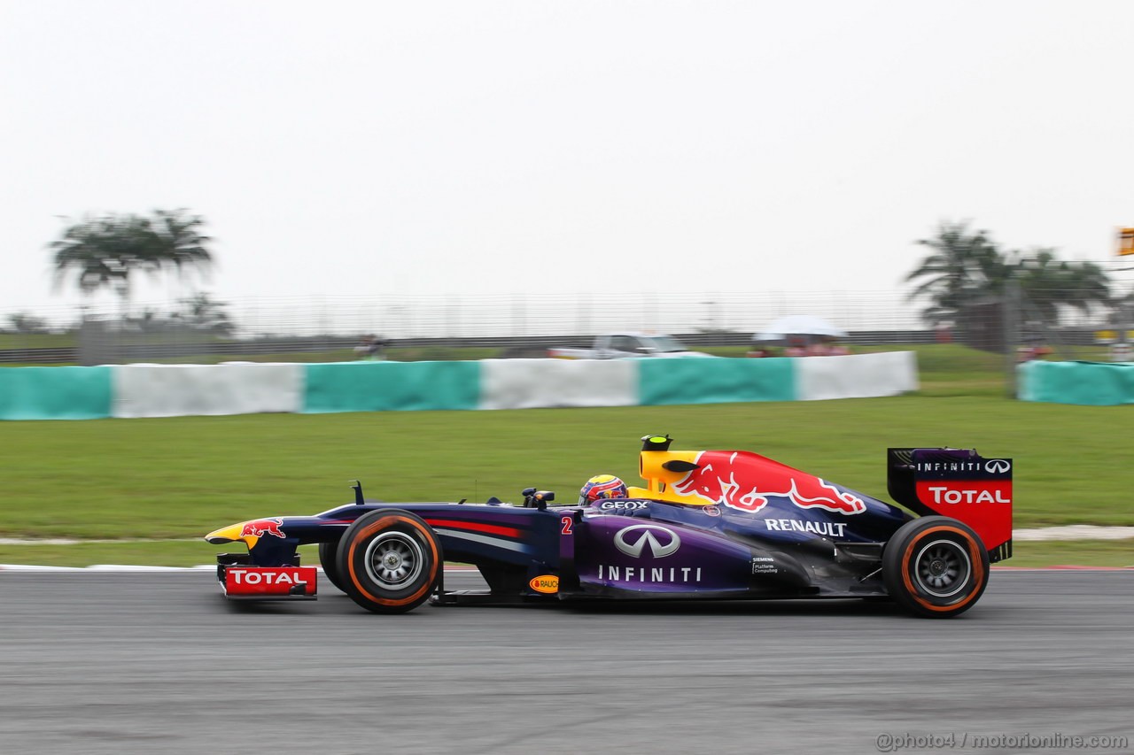 GP MALESIA, 22.03.2013 - Prove Libere 2, Mark Webber (AUS) Red Bull Racing RB9