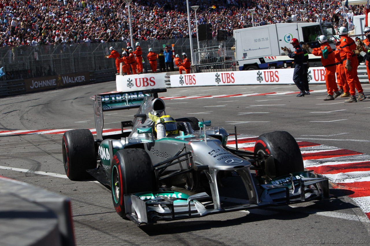 GP MONACO, 26.05.2013- Gara, Nico Rosberg (GER) Mercedes AMG F1 W04 vincitore
