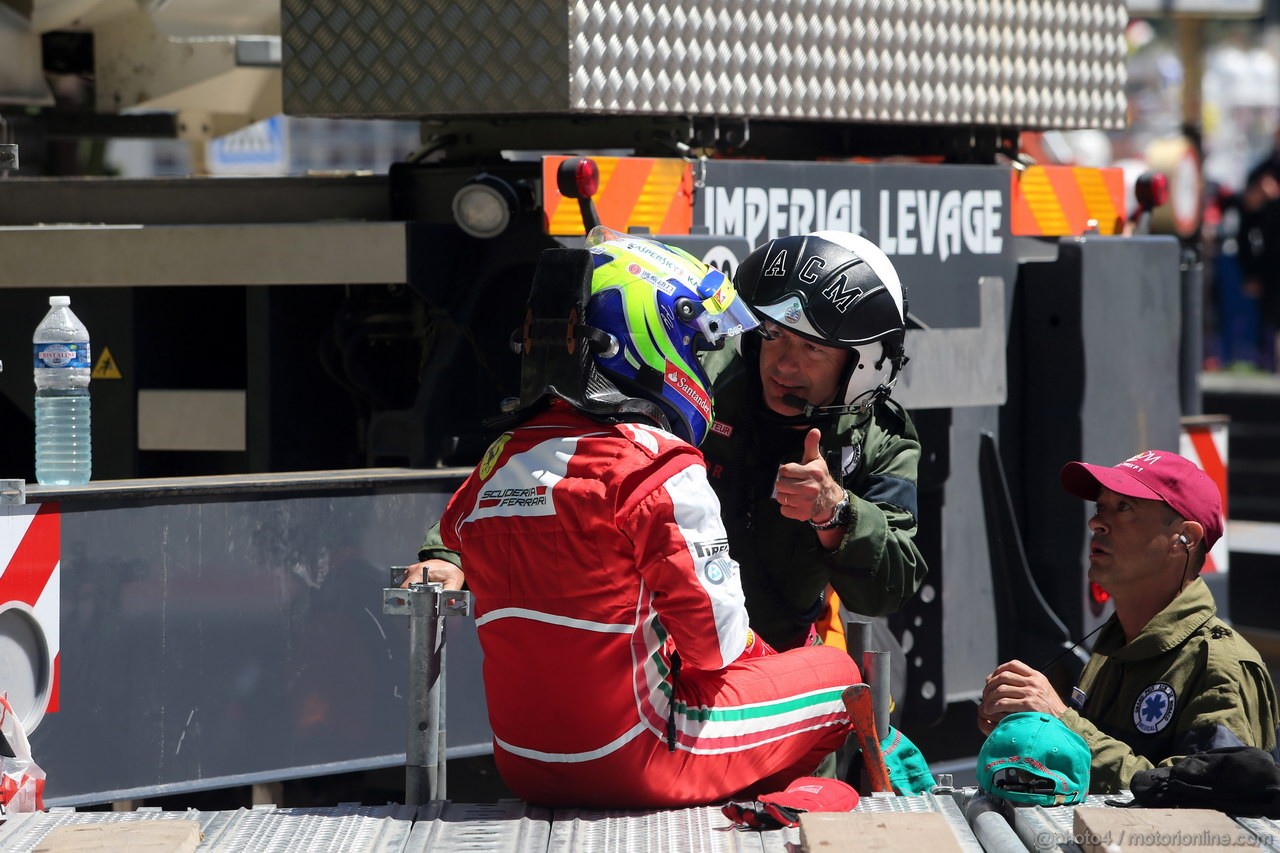 GP MONACO, 26.05.2013- Gara, Crash, Felipe Massa (BRA) Ferrari F138 