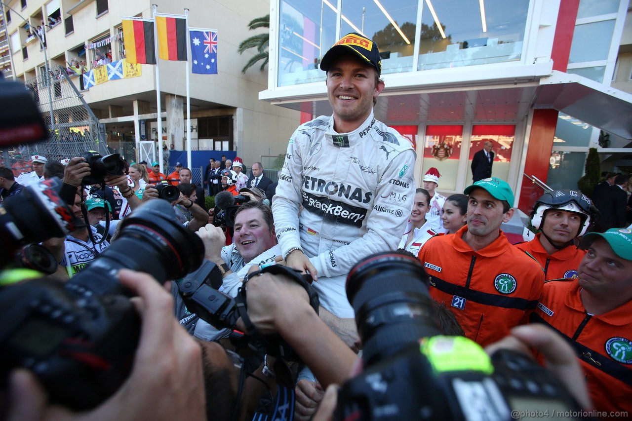 GP MONACO, 26.05.2013- Gara, Nico Rosberg (GER) Mercedes AMG F1 W04 vincitore 