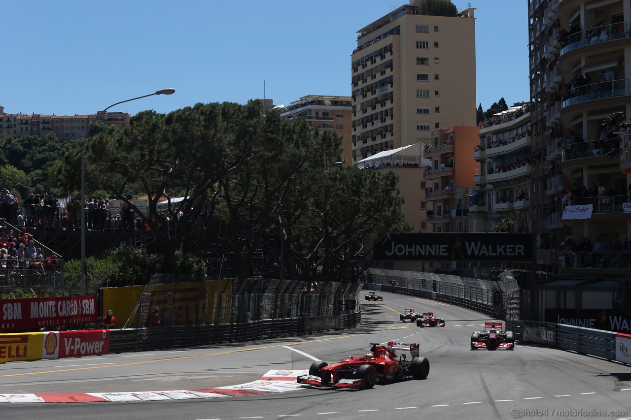 GP MONACO, 26.05.2013- Gara, Fernando Alonso (ESP) Ferrari F138 