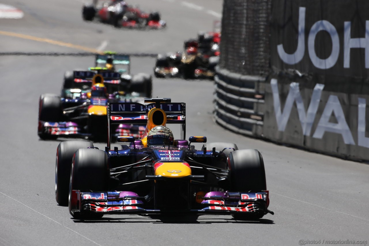 GP MONACO, 26.05.2013- Gara, Sebastian Vettel (GER) Red Bull Racing RB9 