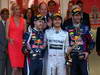 GP MONACO, 26.05.2013- Gara, Nico Rosberg (GER) Mercedes AMG F1 W04 vincitore, secondo Sebastian Vettel (GER) Red Bull Racing RB9 e terzo Mark Webber (AUS) Red Bull Racing RB9 with S.A.S. Prince Albert II e sua moglie Princess Charlene of Monaco