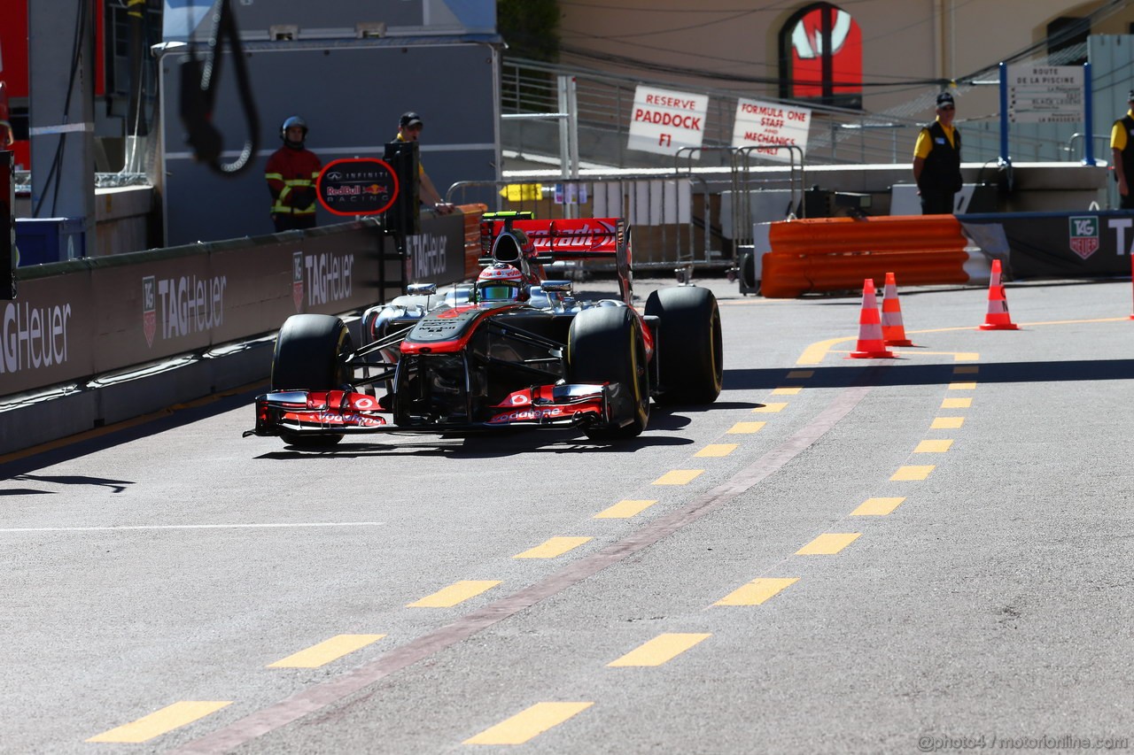 GP MONACO, 23.05.2013- Prove Libere 1, Jenson Button (GBR) McLaren Mercedes MP4-28 