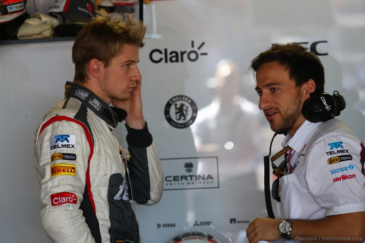 GP MONACO, 23.05.2013- Prove Libere 1, Nico Hulkenberg (GER) Sauber F1 Team C32 