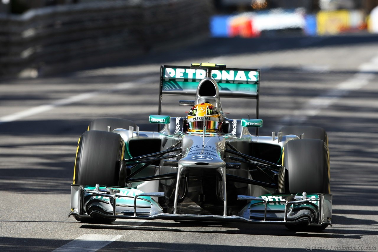 GP MONACO, 23.05.2013- Prove Libere 1, Lewis Hamilton (GBR) Mercedes AMG F1 W04 