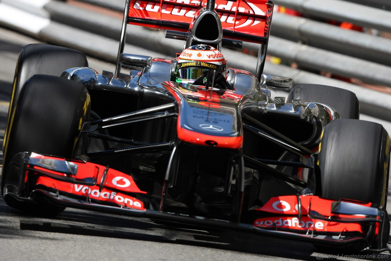 GP MONACO, 23.05.2013- Prove Libere 1, Jenson Button (GBR) McLaren Mercedes MP4-28 