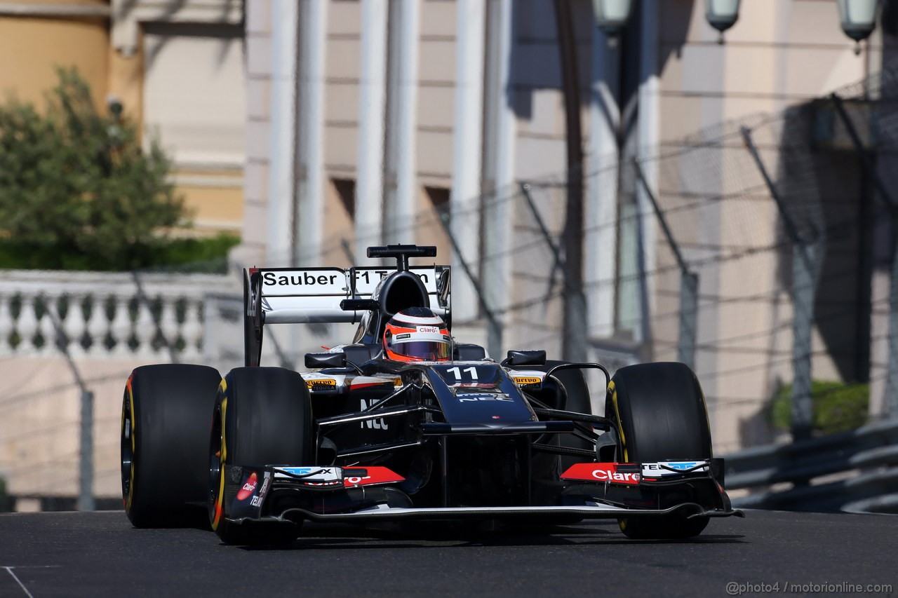 GP MONACO, 23.05.2013- Prove Libere 1, Nico Hulkenberg (GER) Sauber F1 Team C32 