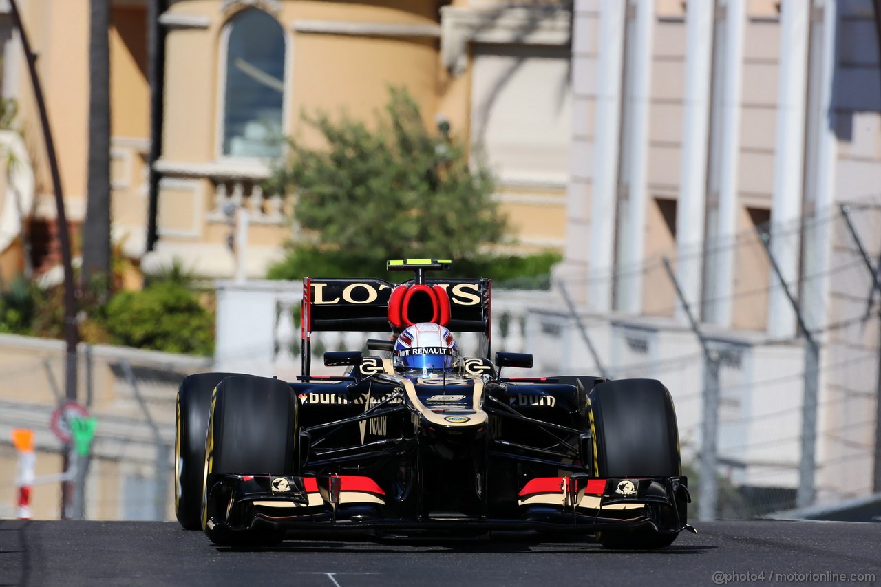 GP MONACO, 23.05.2013- Prove Libere 1, Romain Grosjean (FRA) Lotus F1 Team E21 
