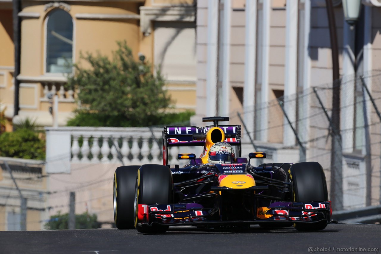 GP MONACO, 23.05.2013- Prove Libere 1, Sebastian Vettel (GER) Red Bull Racing RB9 