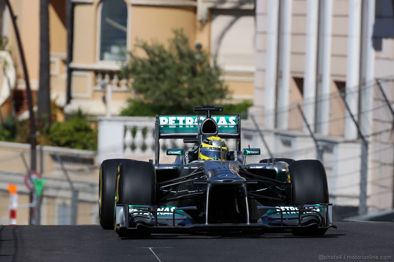 GP MONACO, 23.05.2013- Prove Libere 1, Nico Rosberg (GER) Mercedes AMG F1 W04 