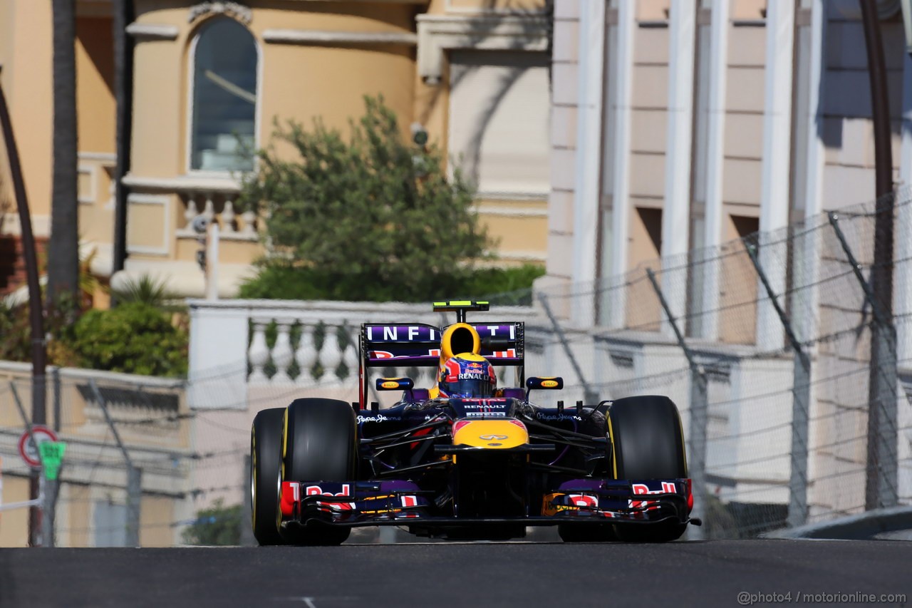 GP MONACO, 23.05.2013- Prove Libere 1, Mark Webber (AUS) Red Bull Racing RB9 