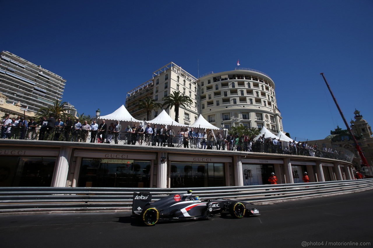 GP MONACO, 23.05.2013- Prove Libere 1, Esteban Gutierrez (MEX), Sauber F1 Team C32 