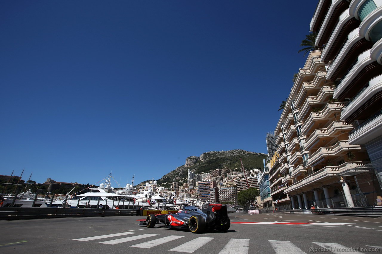 GP MONACO, 23.05.2013- Prove Libere 1, Jenson Button (GBR) McLaren Mercedes MP4-28 