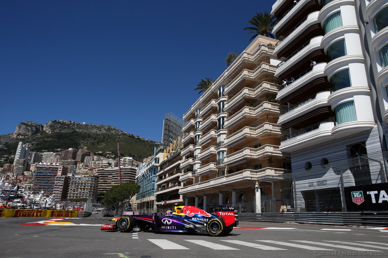 GP MONACO, 23.05.2013- Prove Libere 1, Mark Webber (AUS) Red Bull Racing RB9 