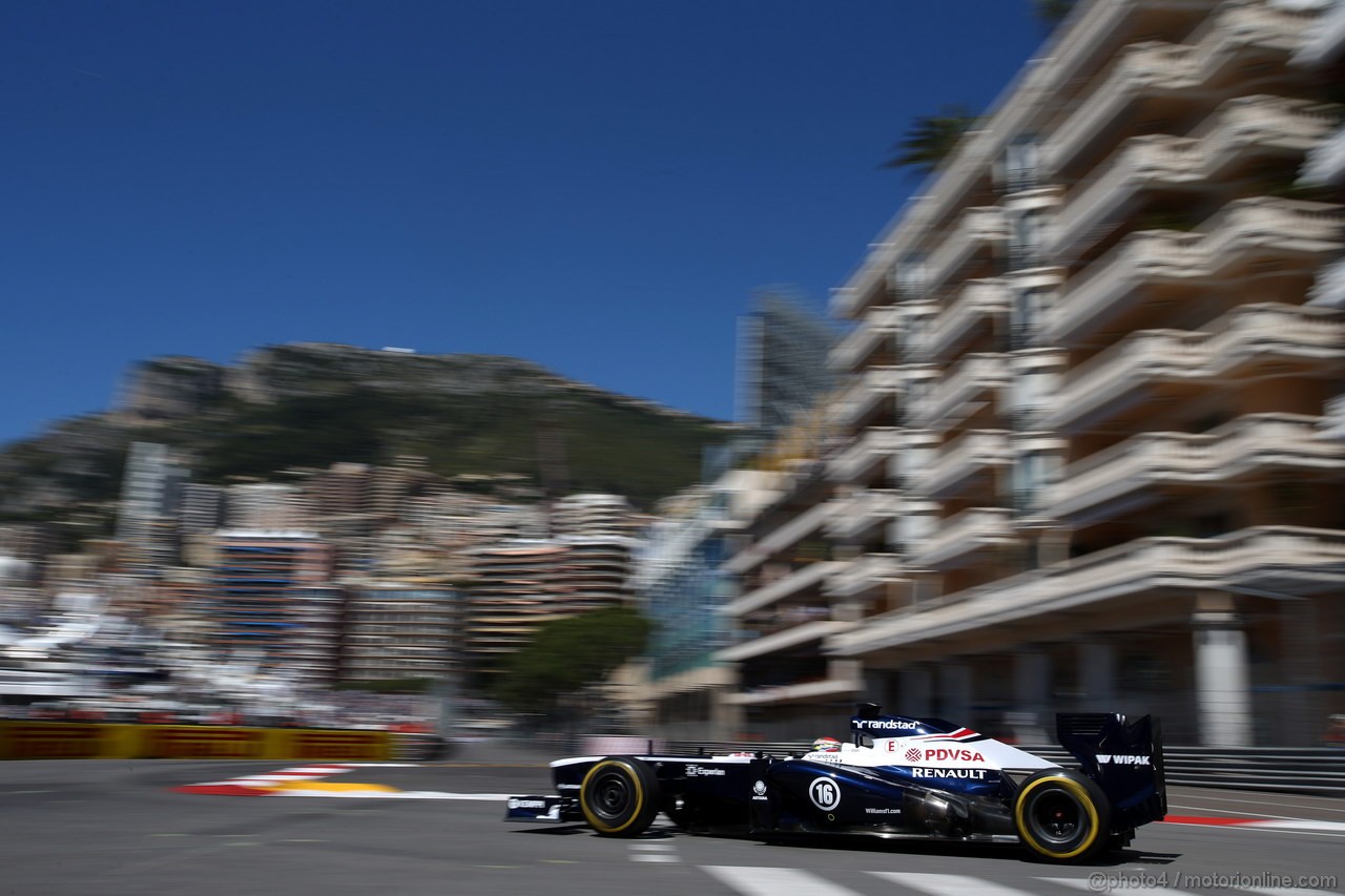 GP MONACO, 23.05.2013- Prove Libere 1, Pastor Maldonado (VEN) Williams F1 Team FW35 