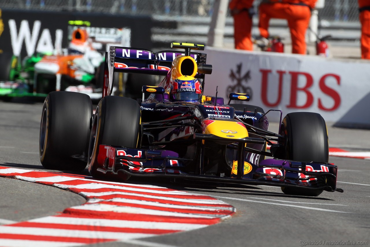 GP MONACO, 23.05.2013- Prove Libere 1, Mark Webber (AUS) Red Bull Racing RB9 