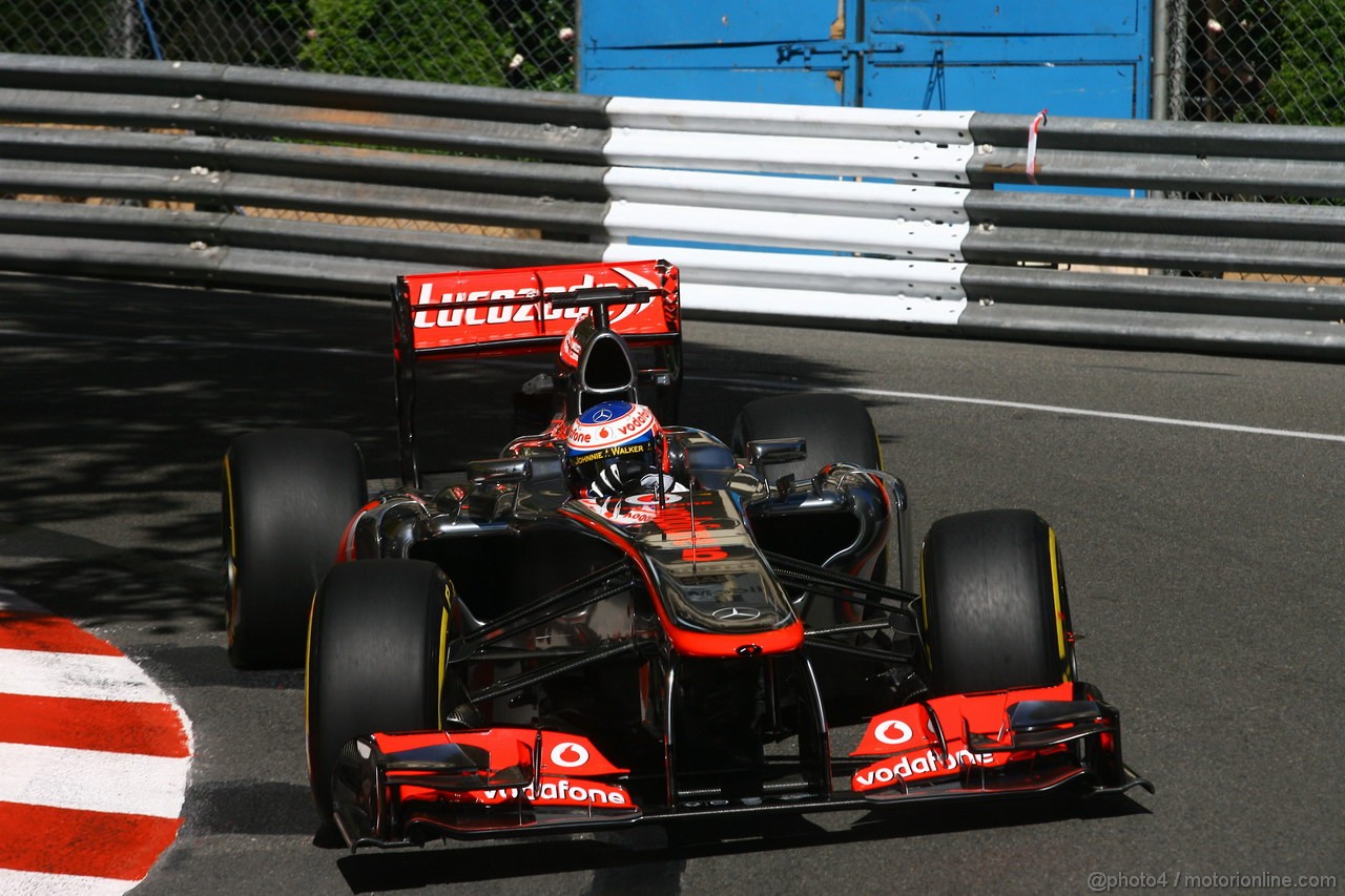 GP MONACO, 23.05.2013- Prove Libere 1, Jenson Button (GBR) McLaren Mercedes MP4-28 