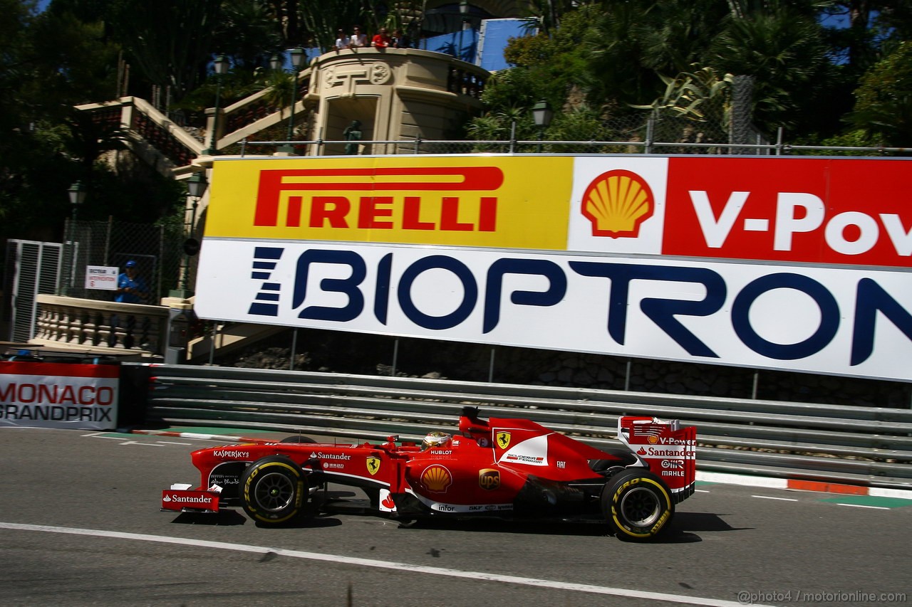 GP MONACO, 23.05.2013- Prove Libere 1, Fernando Alonso (ESP) Ferrari F138 