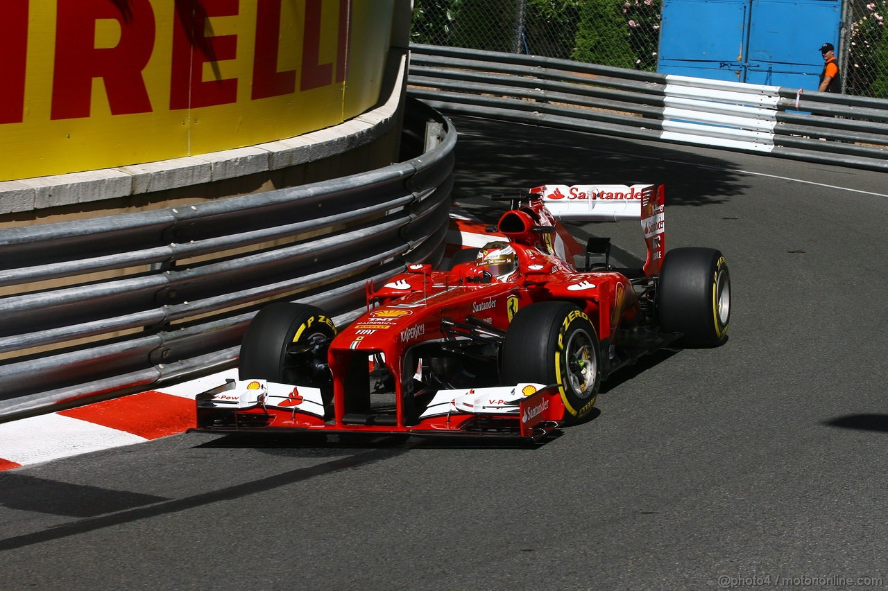 GP MONACO, 23.05.2013- Prove Libere 1, Fernando Alonso (ESP) Ferrari F138 