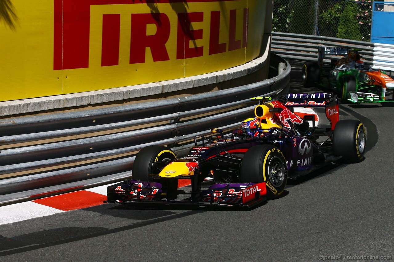 GP MONACO, 23.05.2013- Prove Libere 1, Mark Webber (AUS) Red Bull Racing RB9 