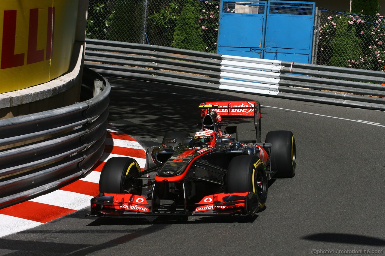 GP MONACO, 23.05.2013- Prove Libere 1, Sergio Perez (MEX) McLaren MP4-28 