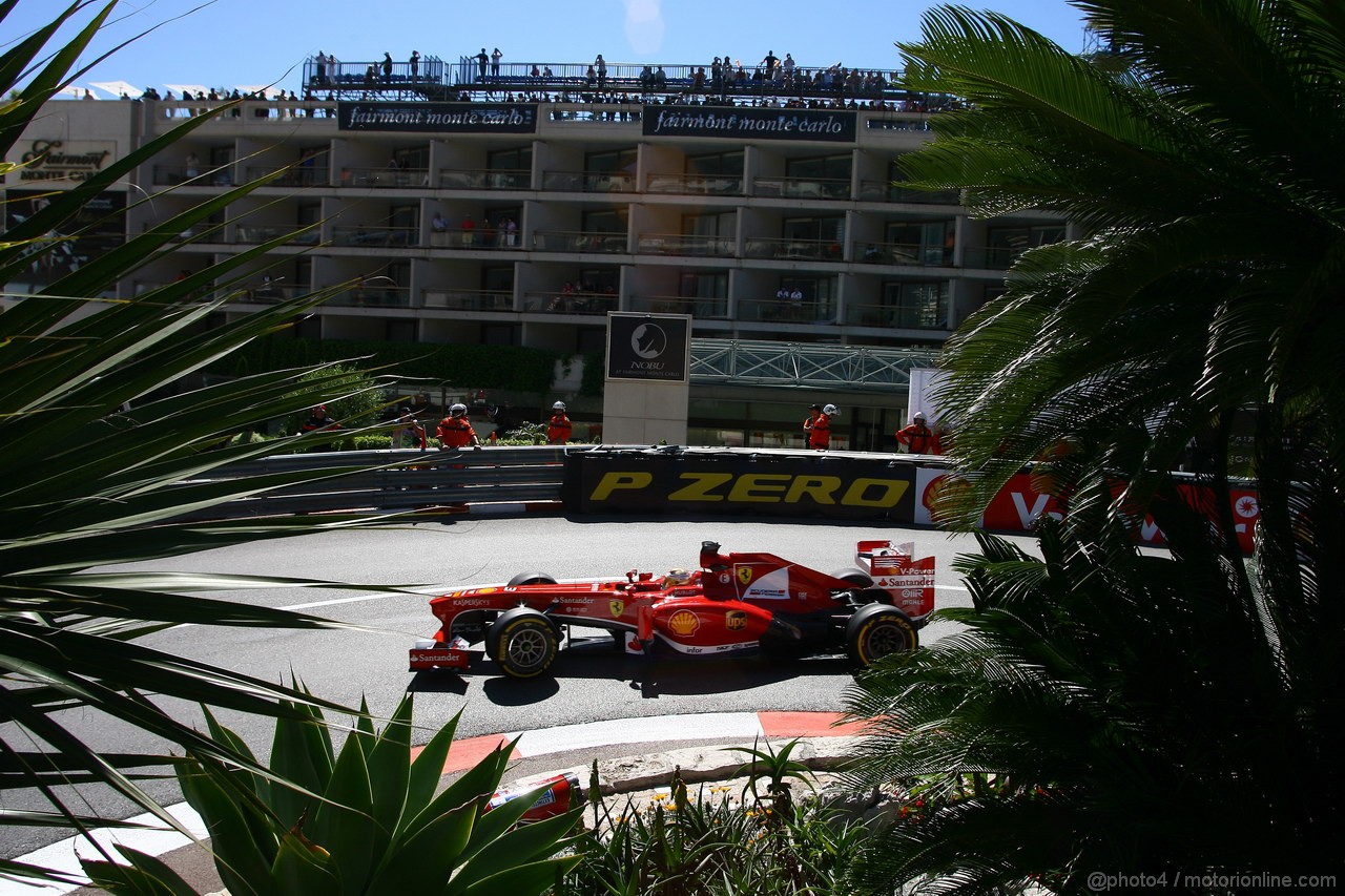 GP MONACO, 23.05.2013- Prove Libere 1, Fernando Alonso (ESP) Ferrari F138 