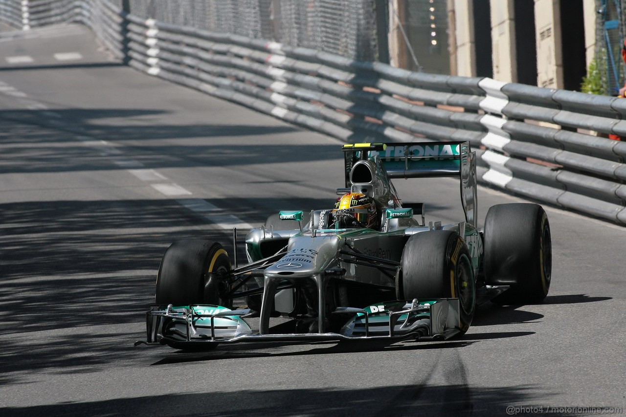 GP MONACO, 23.05.2013- Prove Libere 1, Lewis Hamilton (GBR) Mercedes AMG F1 W04 